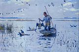 Frank Weston Benson Canvas Paintings - Retrieving Geese